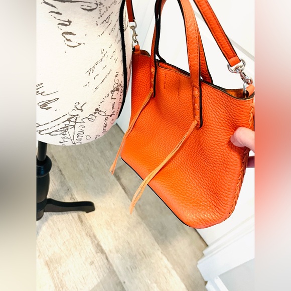 Rebecca Minkoff Mini Unlined Ladies Small Leather Tote Handbag, Mandarin Orange. - Picture 11 of 12
